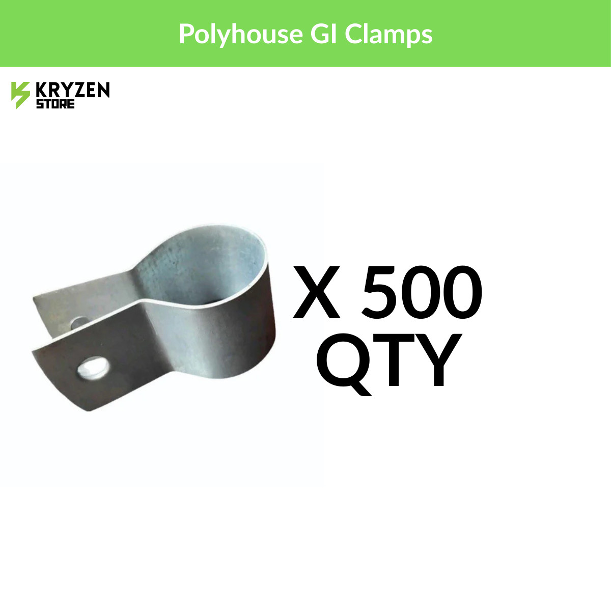 Polyhouse GI Clamps (42mm / 60mm / 76mm) Half & Full Pipe Fittings for Greenhouse Structures