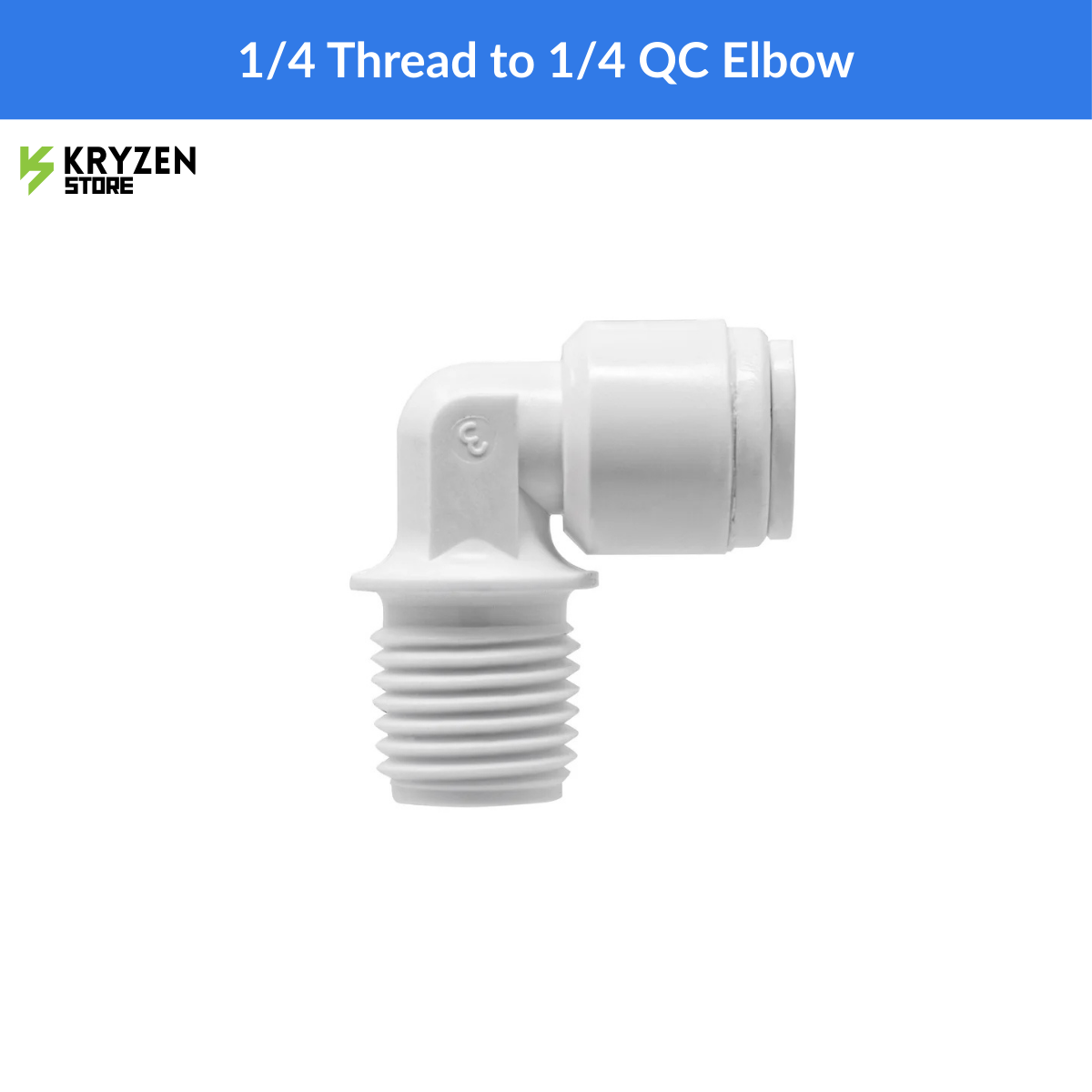 1/4 Thread to 1/4 QC Elbow (Quick Connect) – 90° Tubing Fitting for Hydroponics & Irrigation