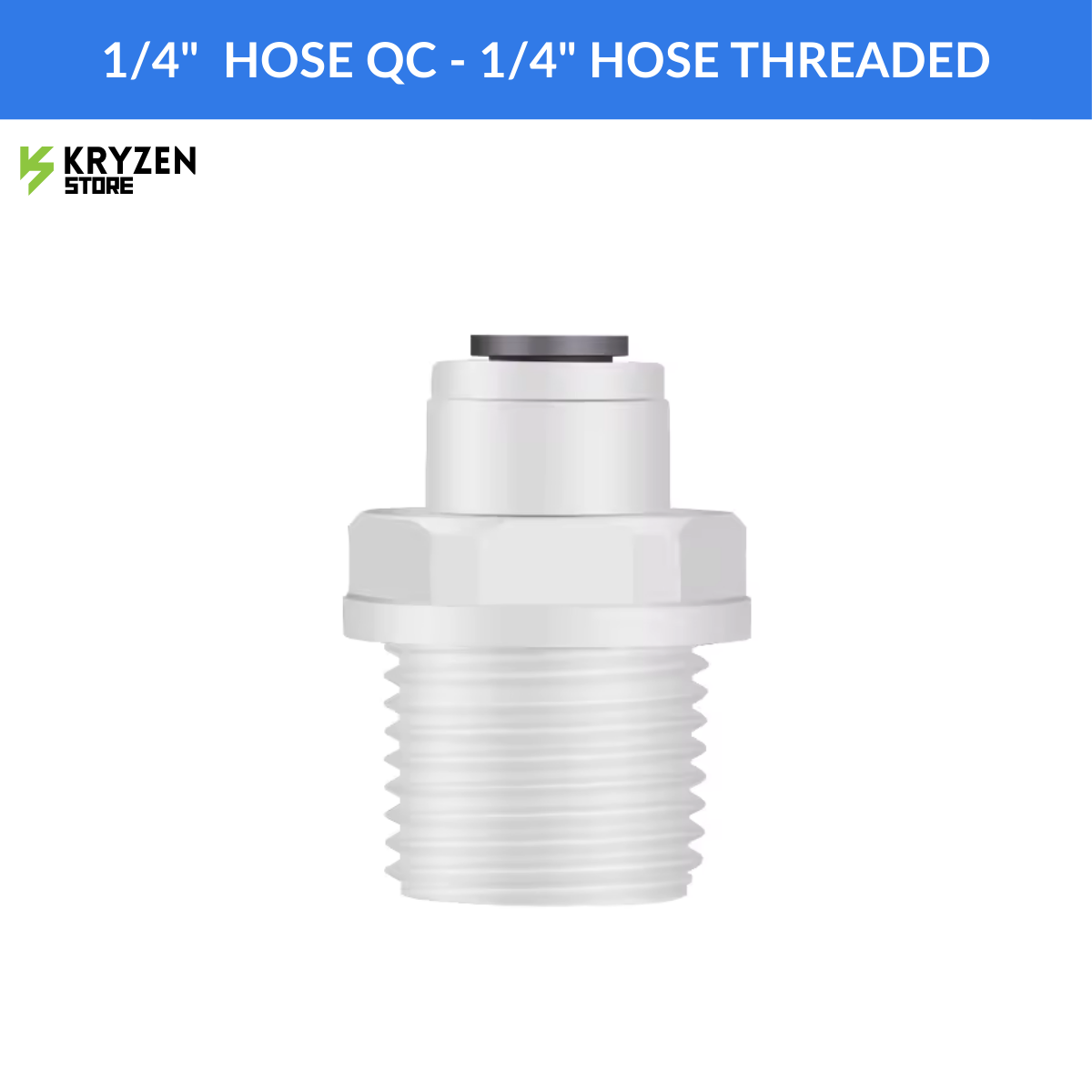 1/4-Inch Straight Threaded Connector RO – (1/4 Inch Male) to Quick Connect (QC) Fitting for Hydroponics & Irrigation