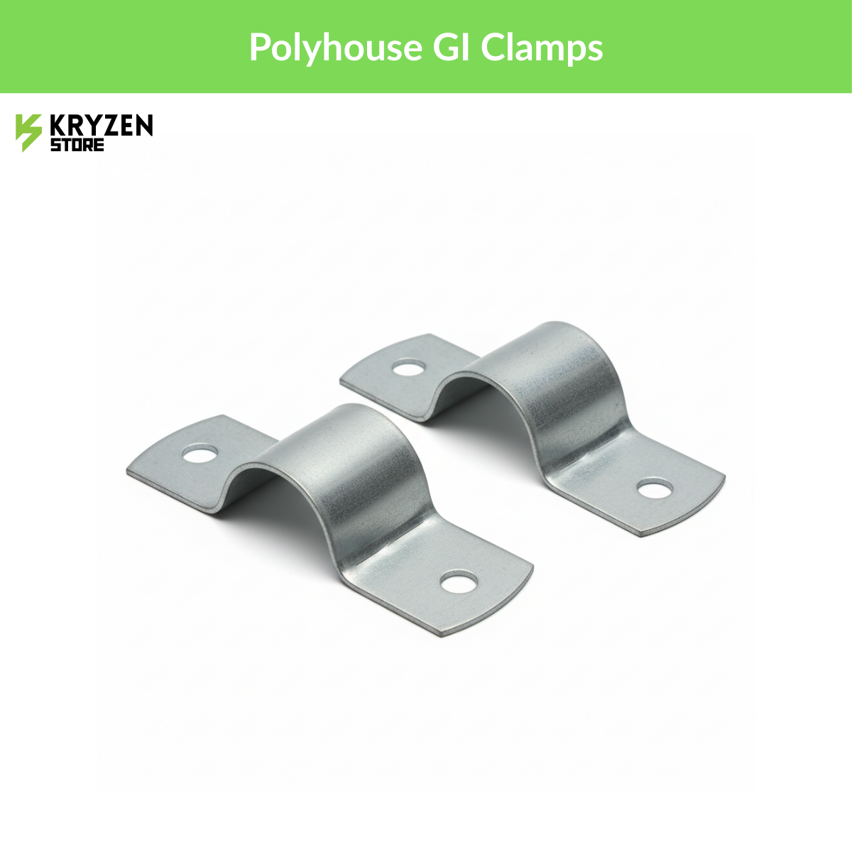 Polyhouse GI Clamps (42mm / 60mm / 76mm) Half & Full Pipe Fittings for Greenhouse Structures