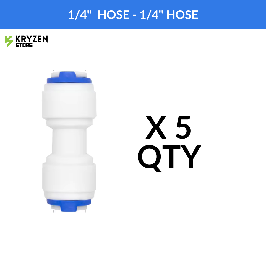 1/4-Inch Straight Connector (QC to QC) – Leak-Proof Joiner for Hydroponics & Irrigation Systems