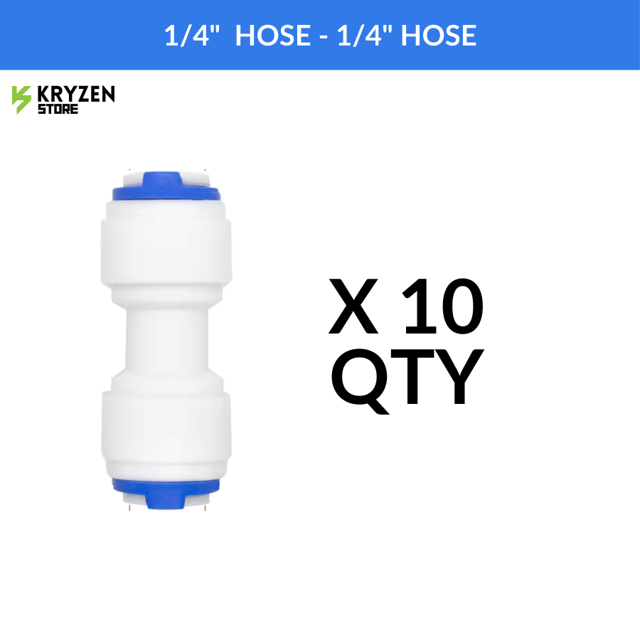 1/4-Inch Straight Connector (QC to QC) – Leak-Proof Joiner for Hydroponics & Irrigation Systems