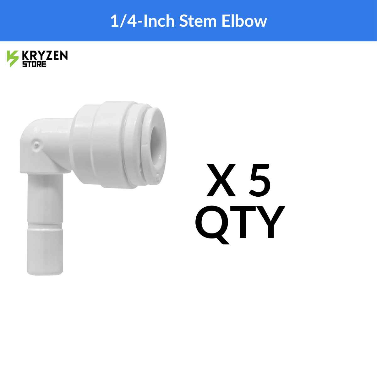 1/4-Inch Stem Elbow (Quick Connect) – 90° Tubing Fitting for Hydroponics & Irrigation
