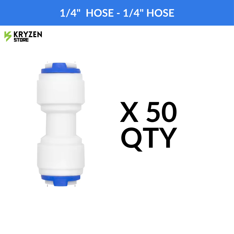 1/4-Inch Straight Connector (QC to QC) – Leak-Proof Joiner for Hydroponics & Irrigation Systems