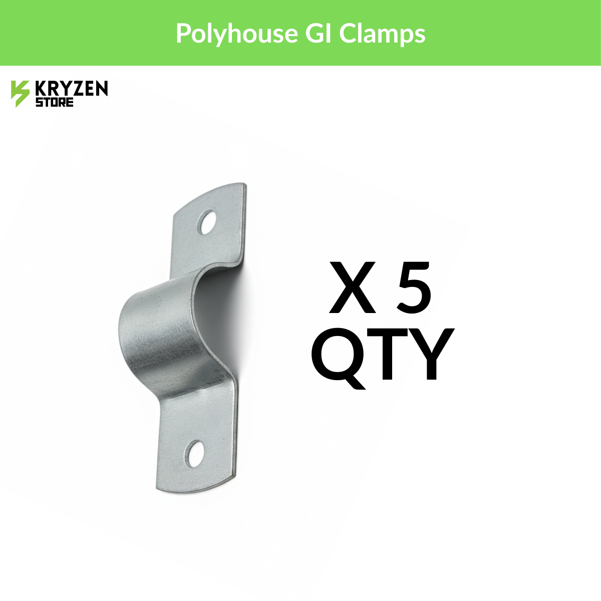 Polyhouse GI Clamps (42mm / 60mm / 76mm) Half & Full Pipe Fittings for Greenhouse Structures