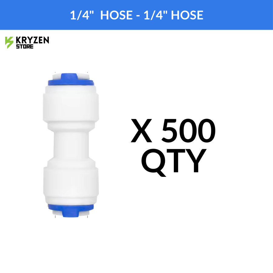 1/4-Inch Straight Connector (QC to QC) – Leak-Proof Joiner for Hydroponics & Irrigation Systems