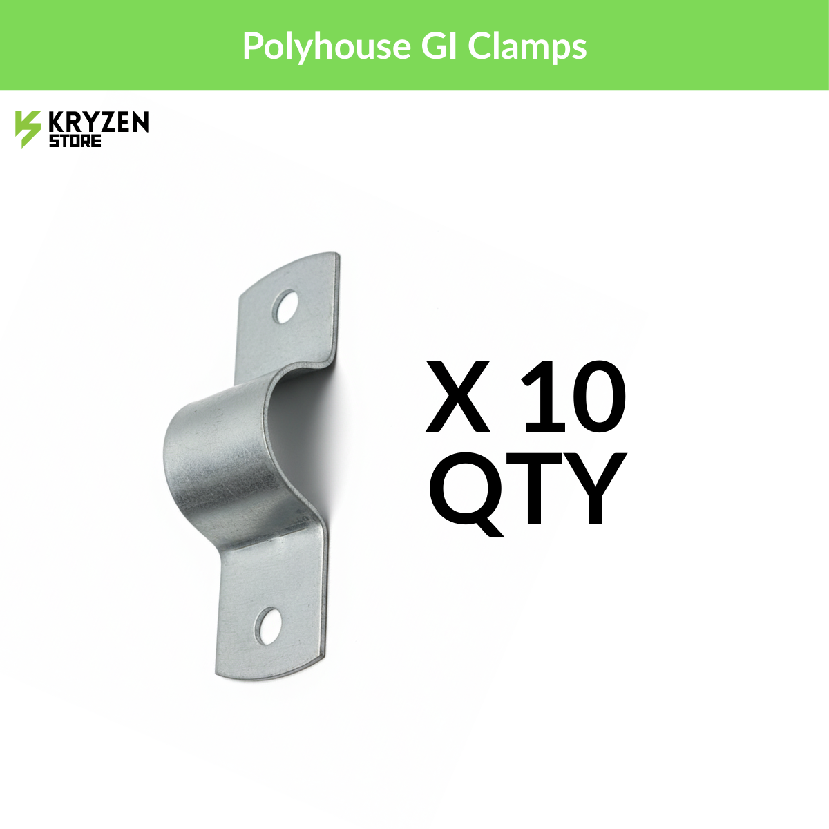 Polyhouse GI Clamps (42mm / 60mm / 76mm) Half & Full Pipe Fittings for Greenhouse Structures