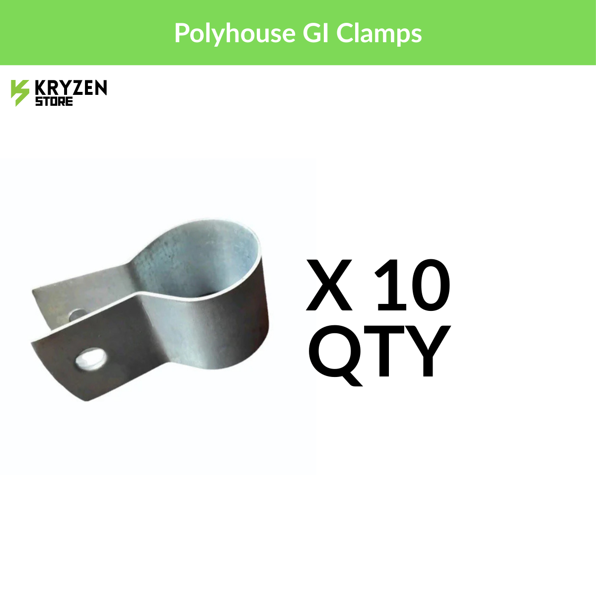Polyhouse GI Clamps (42mm / 60mm / 76mm) Half & Full Pipe Fittings for Greenhouse Structures