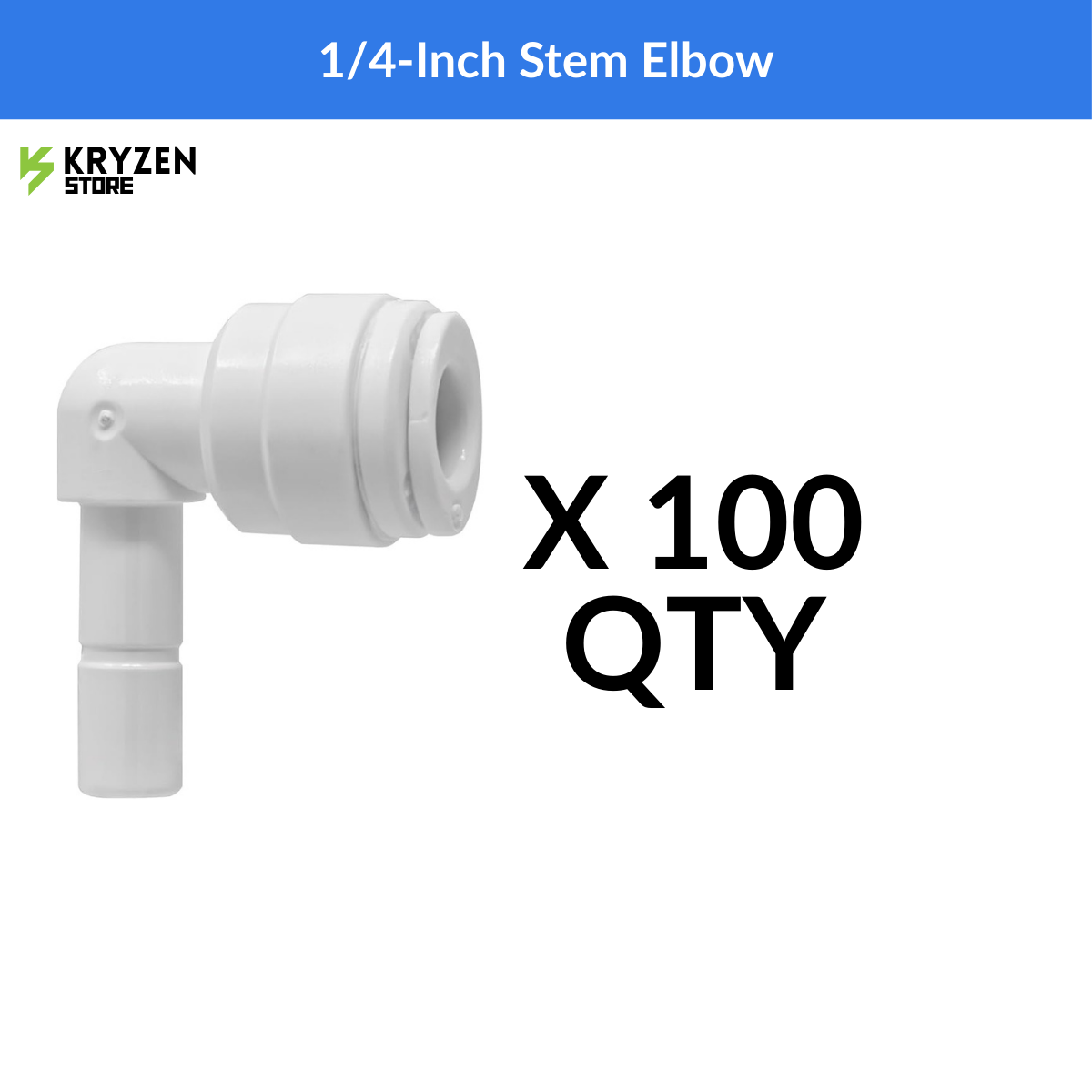 1/4-Inch Stem Elbow (Quick Connect) – 90° Tubing Fitting for Hydroponics & Irrigation