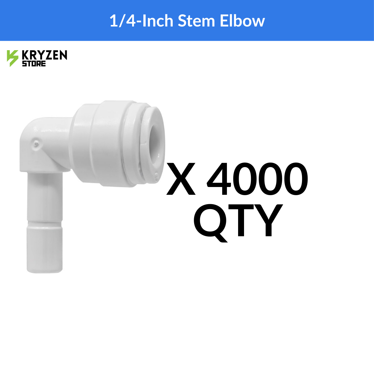 1/4-Inch Stem Elbow (Quick Connect) – 90° Tubing Fitting for Hydroponics & Irrigation